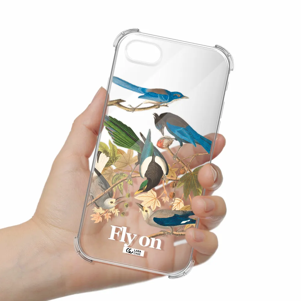 a group of birds on a branch Apple iPhone se 2020 Clear PC Case