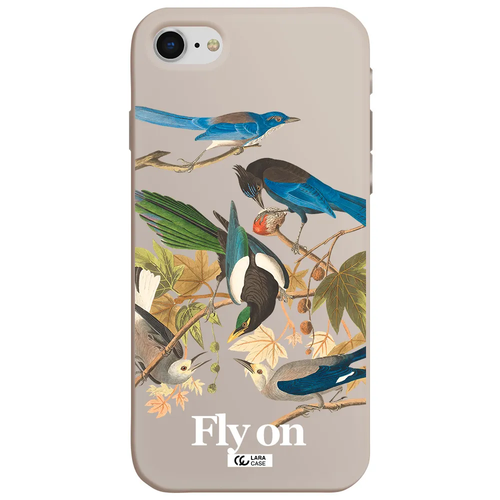 a group of birds on a branch Apple iPhone se 2020 Silicone Stone Case