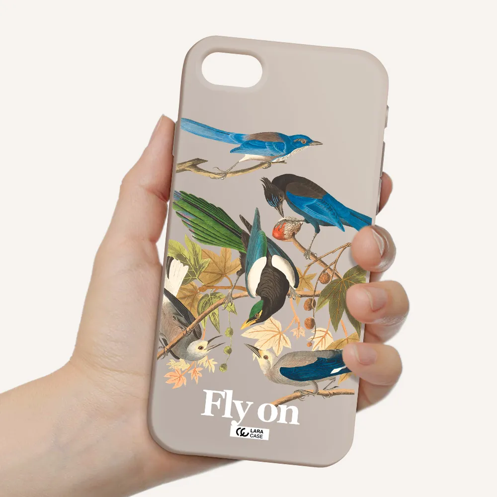 a group of birds on a branch Apple iPhone se 2020 Silicone Stone Case