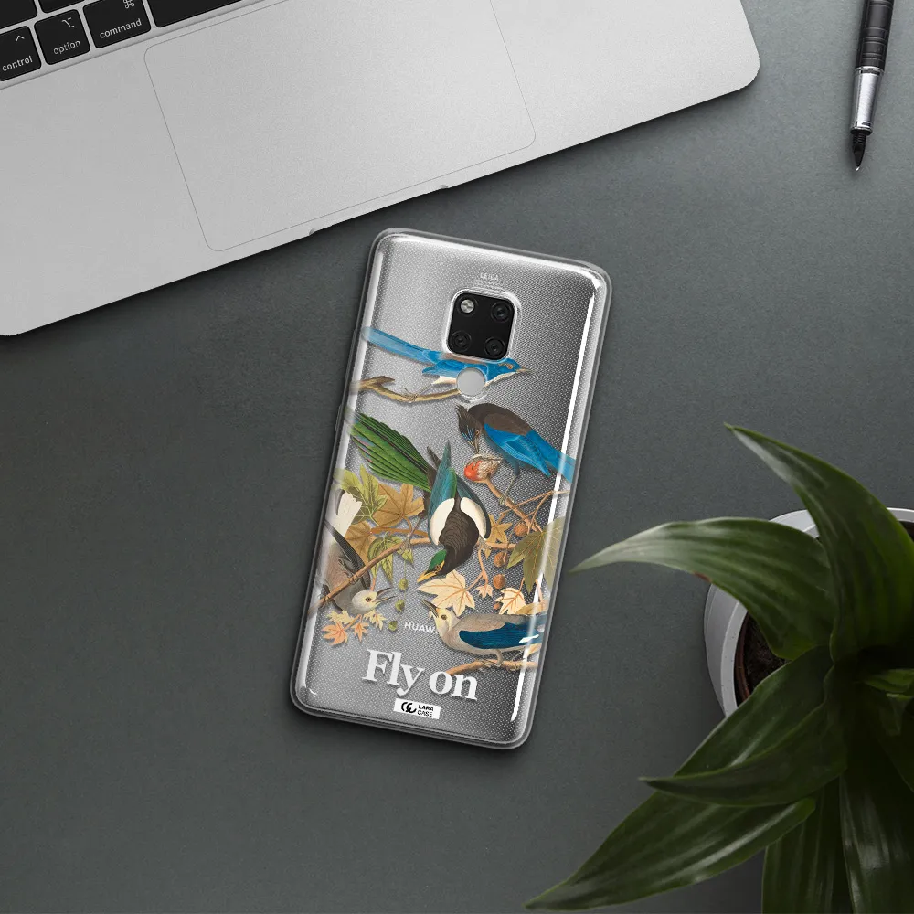 a group of birds on a branch Huawei Mate 20X Clear TPU Case