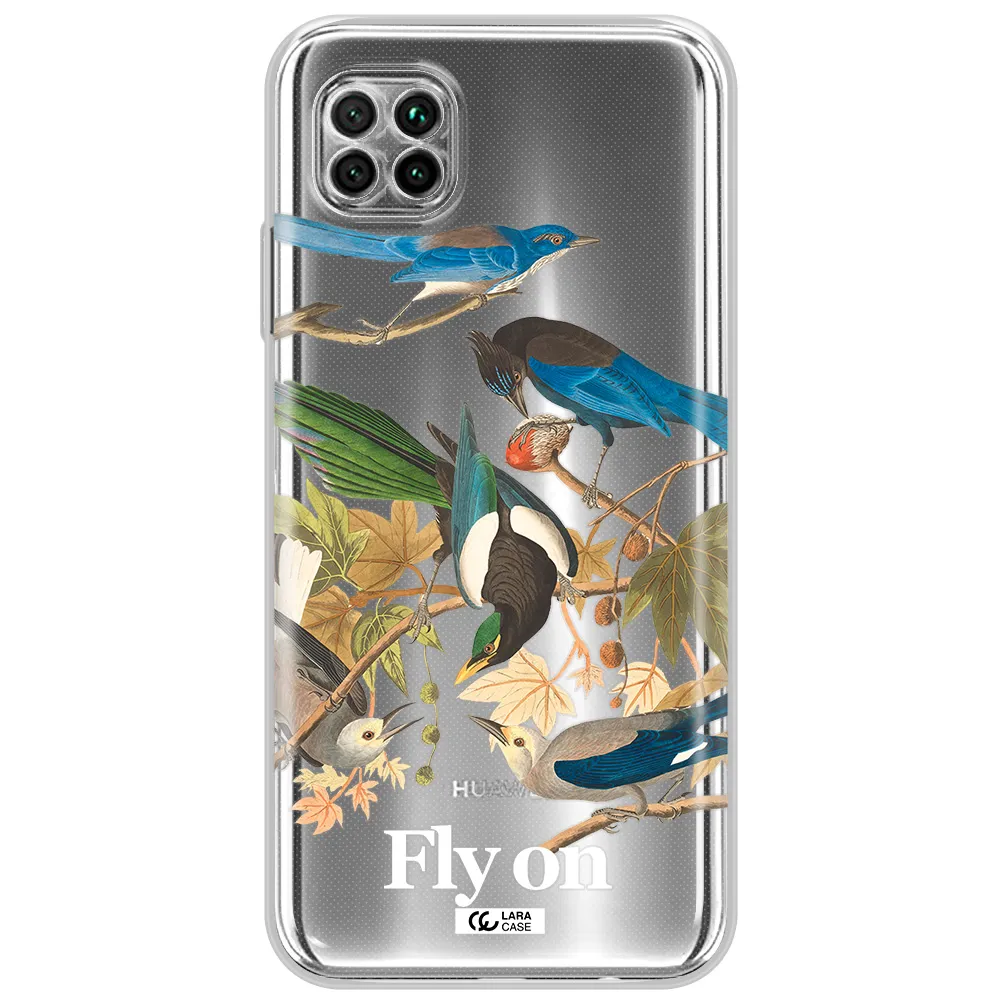 A Group Of Birds On A Branch Huawei Nova 7I Clear Tpu Case