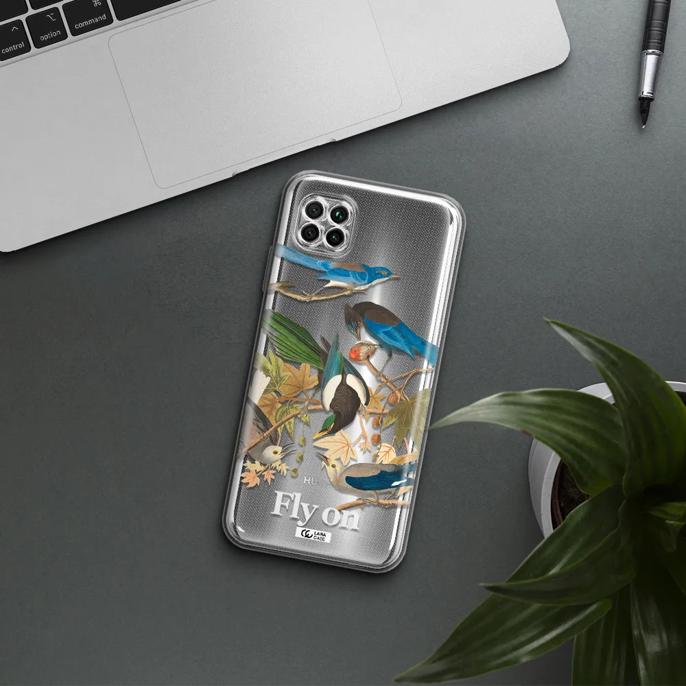 A Group Of Birds On A Branch Huawei Nova 7I Clear Tpu Case