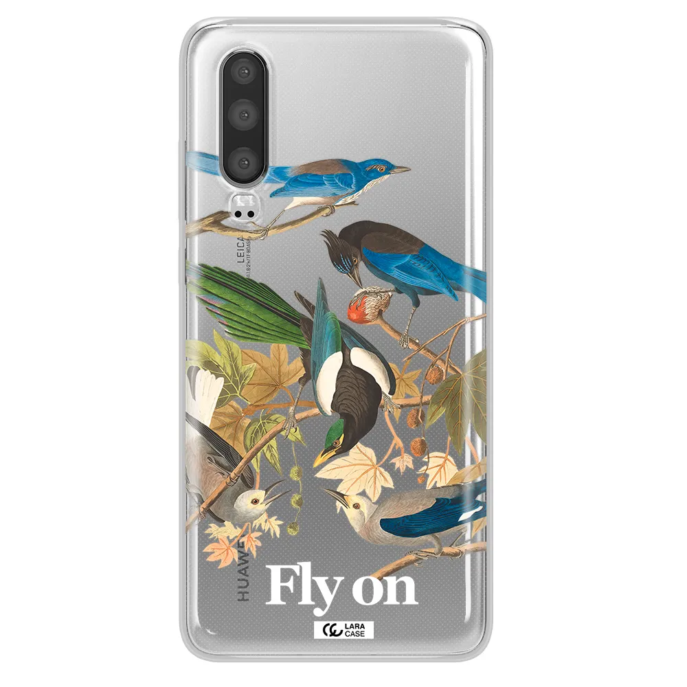 a group of birds on a branch Huawei P30 Clear TPU Case