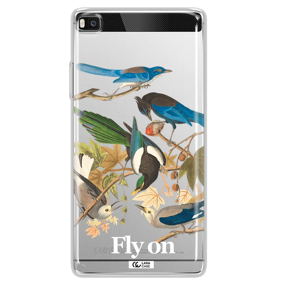 a group of birds on a branch Huawei P8 Clear TPU Case