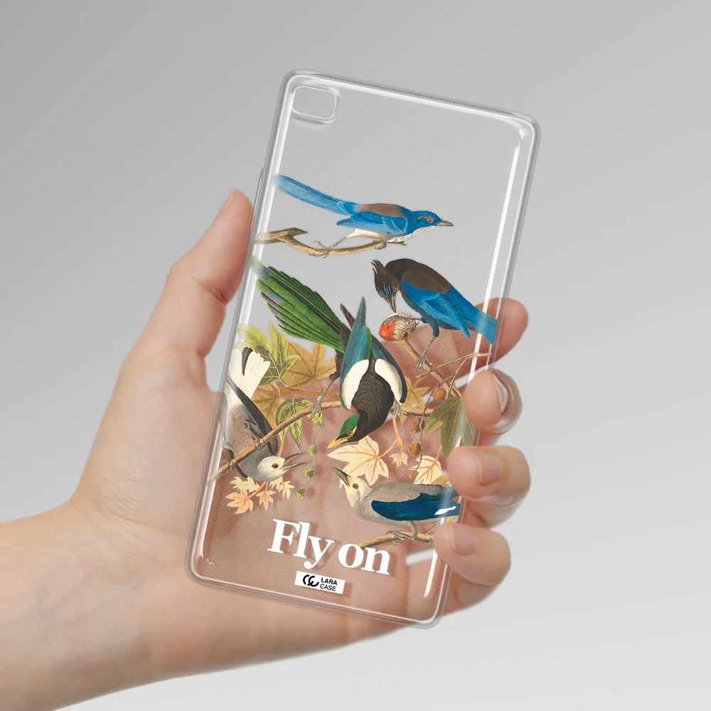 a group of birds on a branch Huawei P8 Clear TPU Case