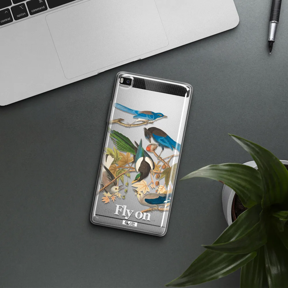 a group of birds on a branch Huawei P8 Clear TPU Case