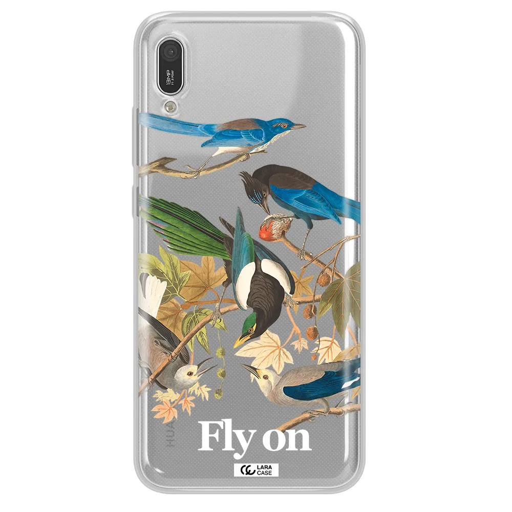 a group of birds on a branch Huawei Y6 Pro 2019 Clear TPU Case