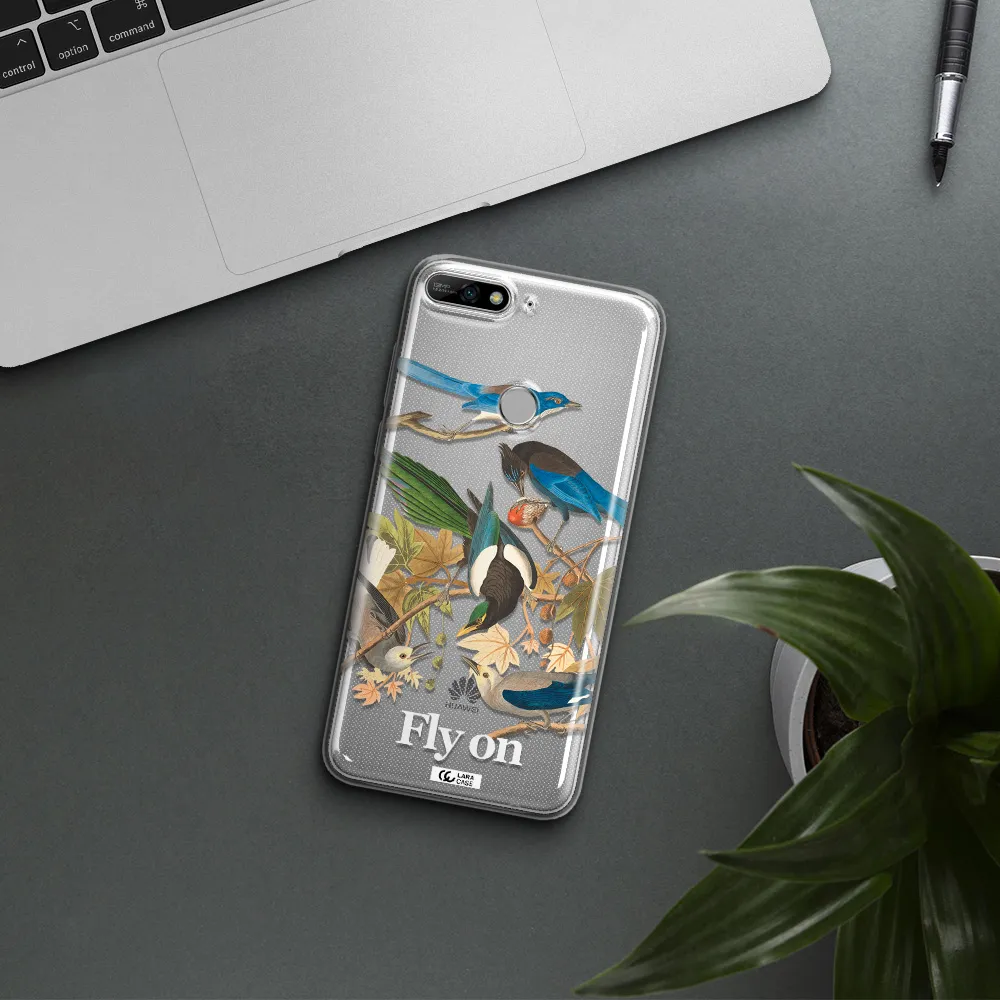 a group of birds on a branch Huawei Y7 2018 Clear TPU Case