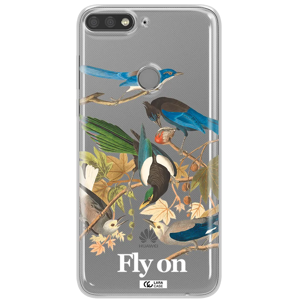 a group of birds on a branch Huawei Y7 Prime 2018 Clear TPU Case