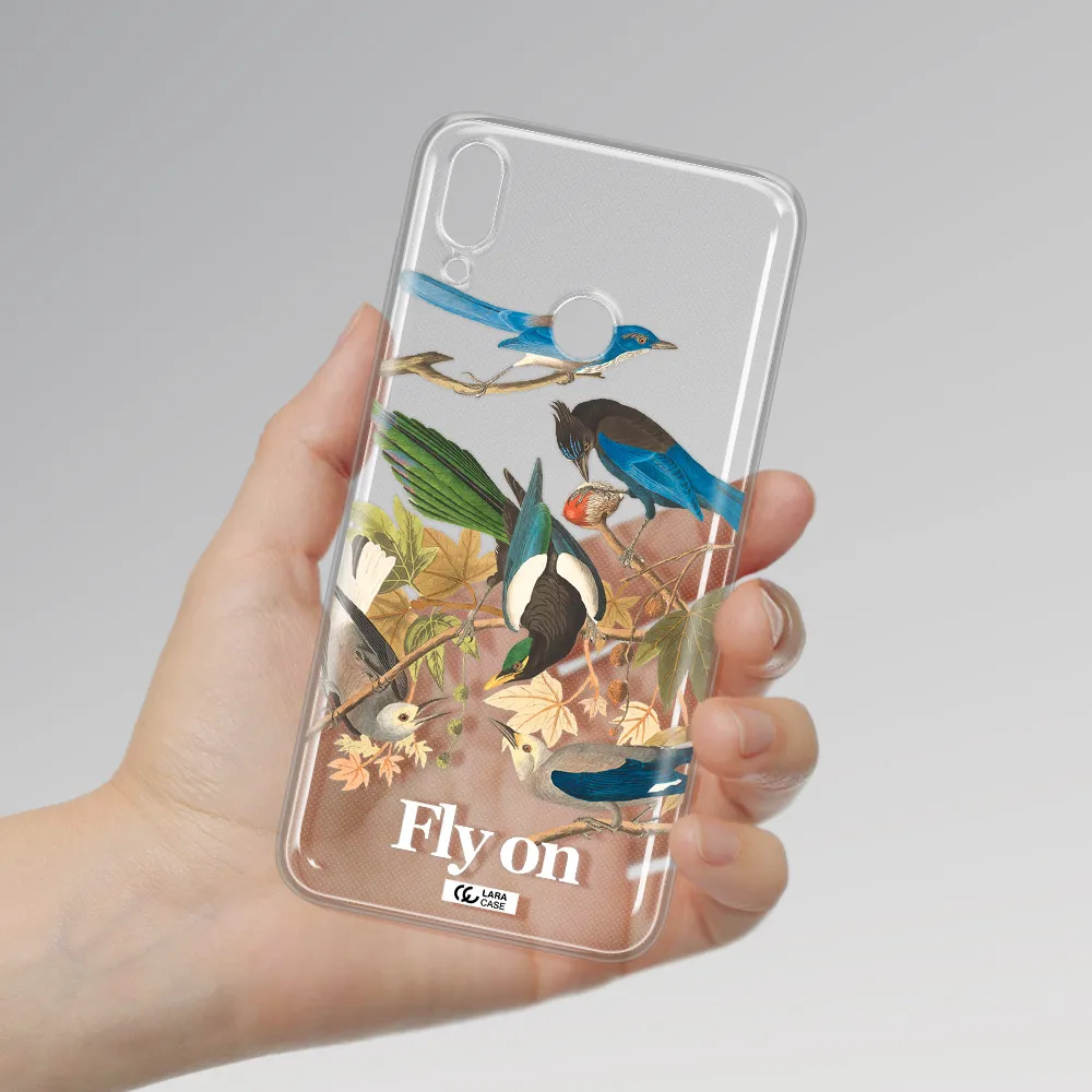 a group of birds on a branch Huawei Y9 2019 Clear TPU Case