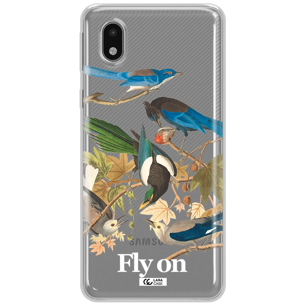 A Group Of Birds On A Branch Samsung A01 Core Clear Tpu Case