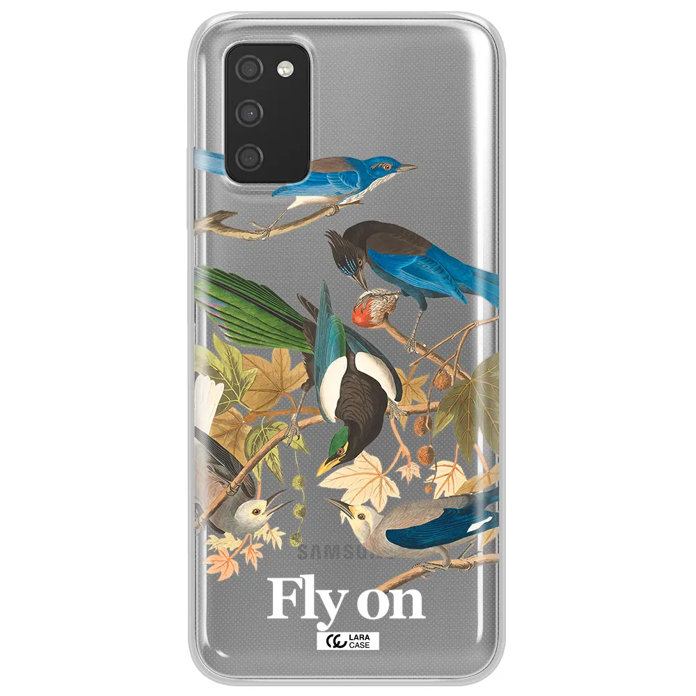 a group of birds on a branch Samsung A03S Clear TPU Case