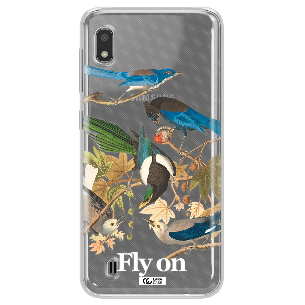 a group of birds on a branch Samsung A10 Clear TPU Case