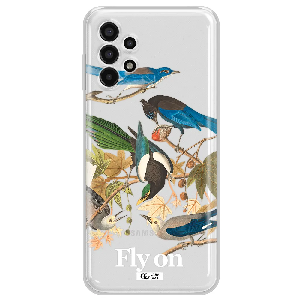 a group of birds on a branch Samsung A13 4g Clear TPU Case