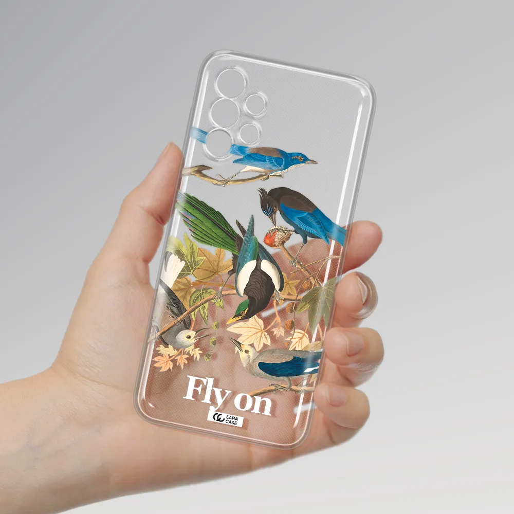 a group of birds on a branch Samsung A13 Clear TPU Case