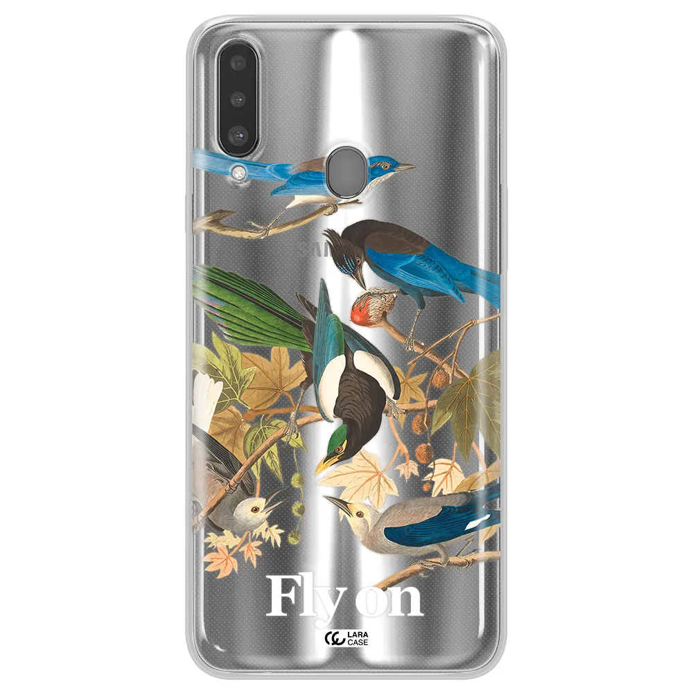 a group of birds on a branch Samsung A20S Clear TPU Case