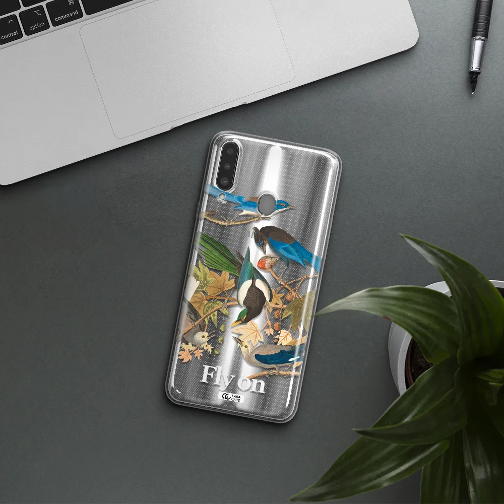 a group of birds on a branch Samsung A20S Clear TPU Case