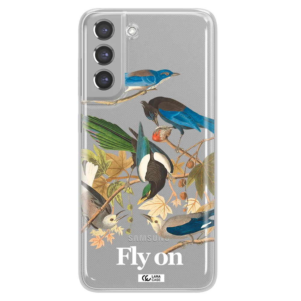 a group of birds on a branch Samsung A21 Fe Clear TPU Case
