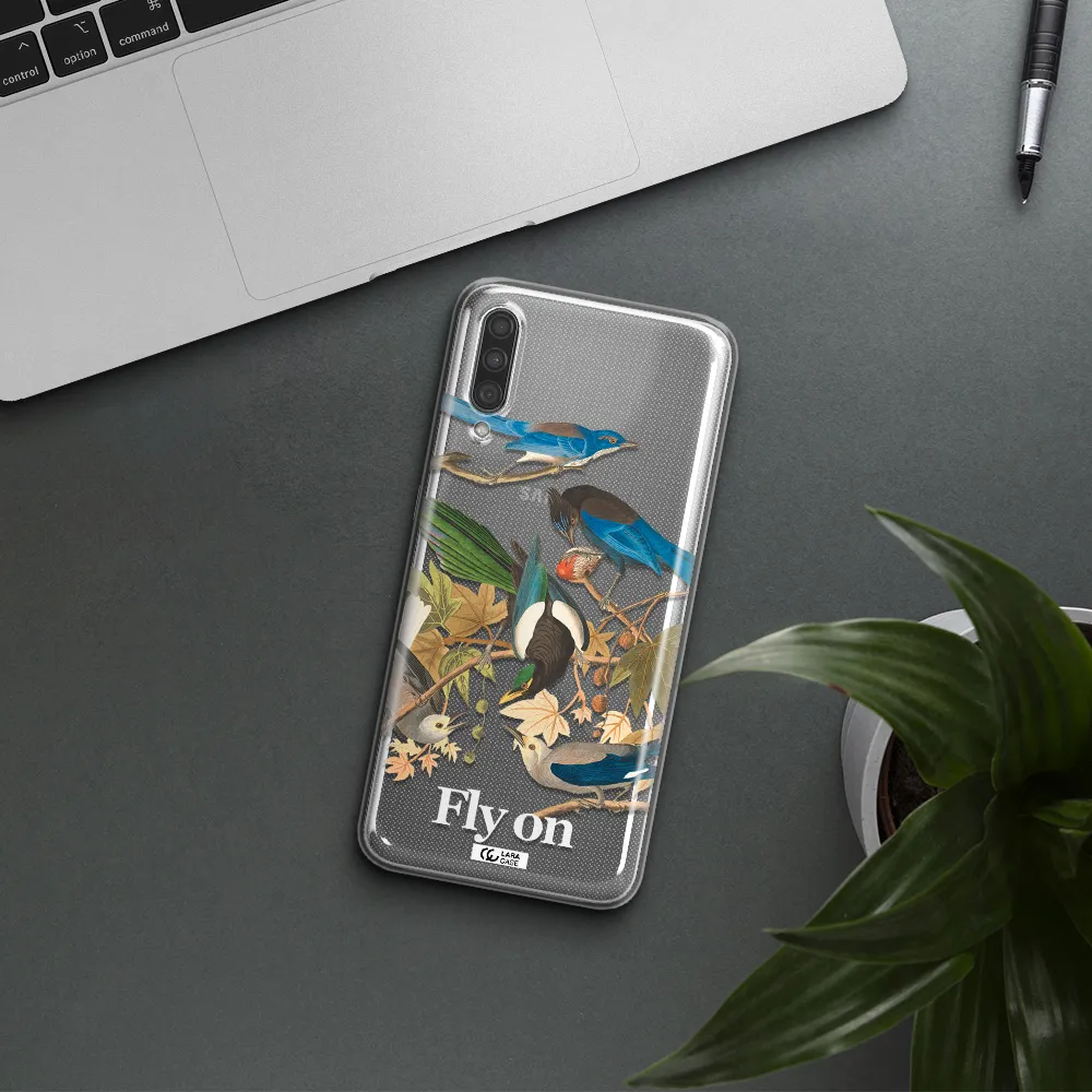 a group of birds on a branch Samsung A30S Clear TPU Case