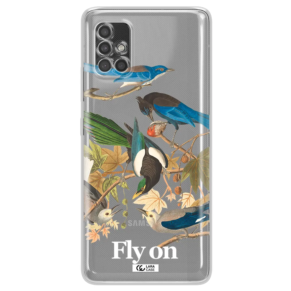 A Group Of Birds On A Branch Samsung A40S Clear Tpu Case
