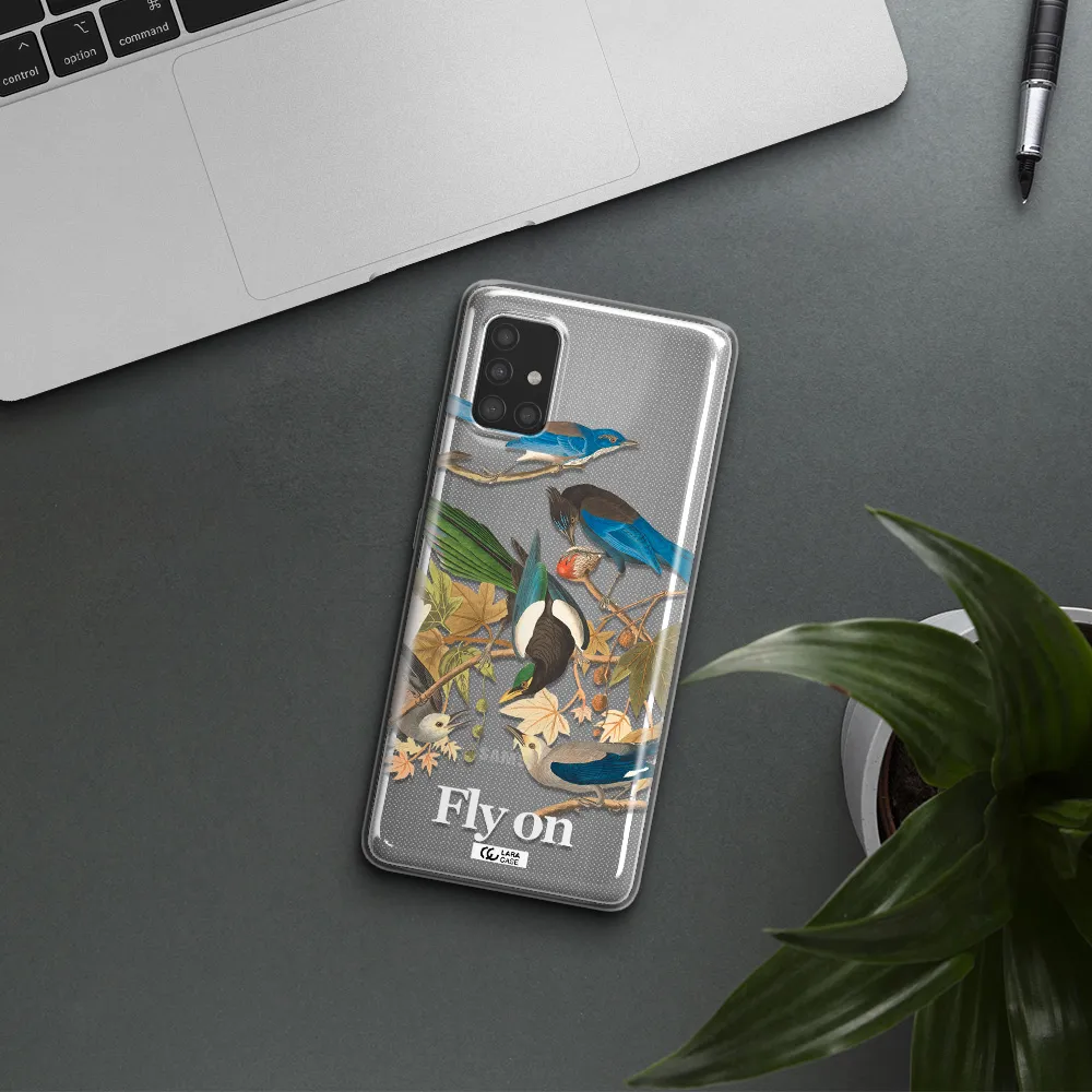 a group of birds on a branch Samsung A51 Clear TPU Case