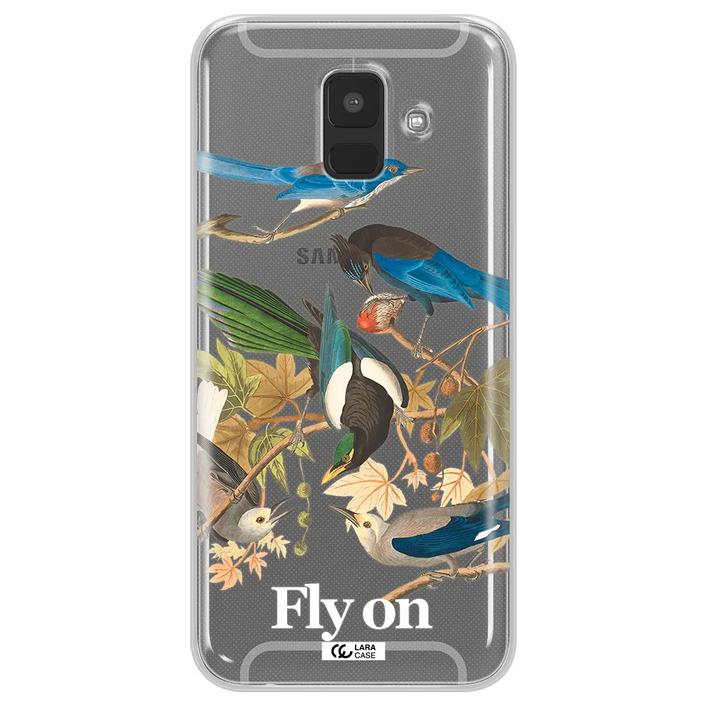 a group of birds on a branch Samsung A6 Clear TPU Case