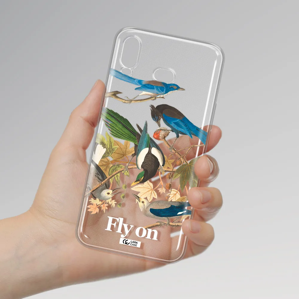 a group of birds on a branch Samsung A6S Clear TPU Case