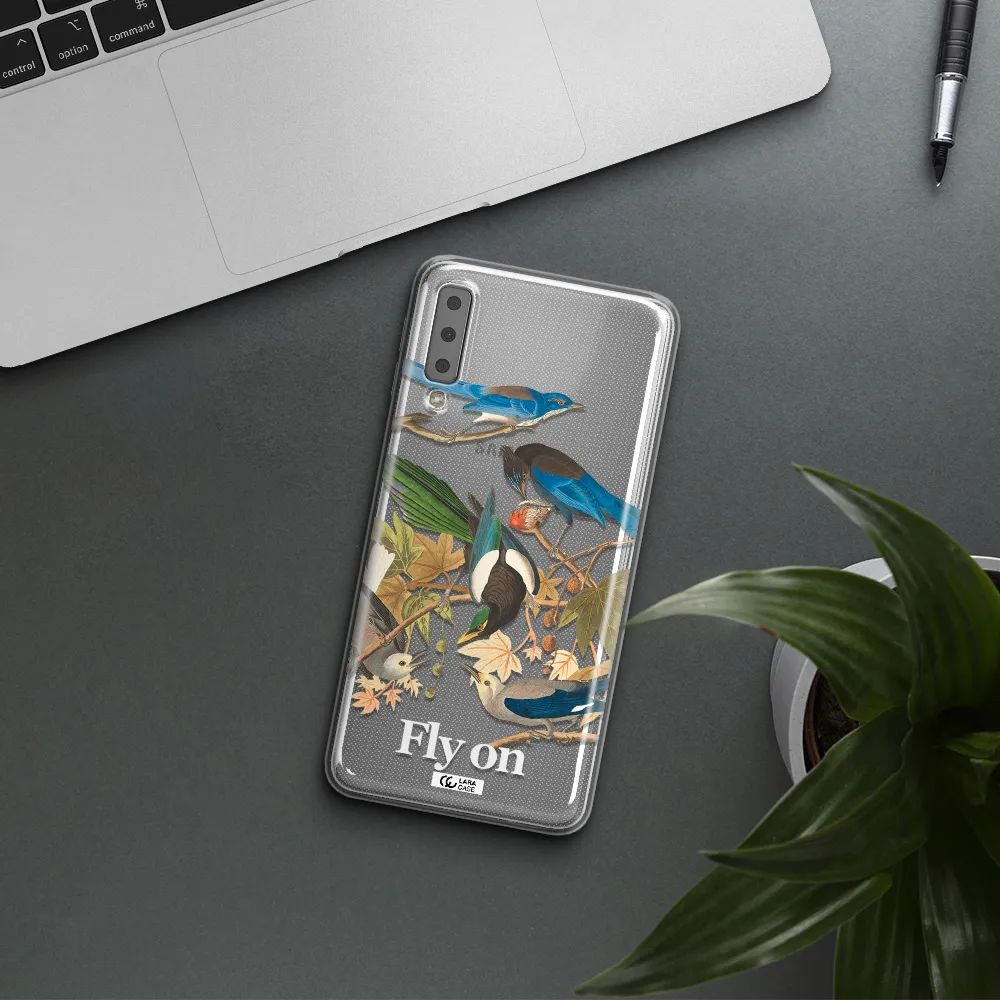 a group of birds on a branch Samsung A7 2018 Clear TPU Case
