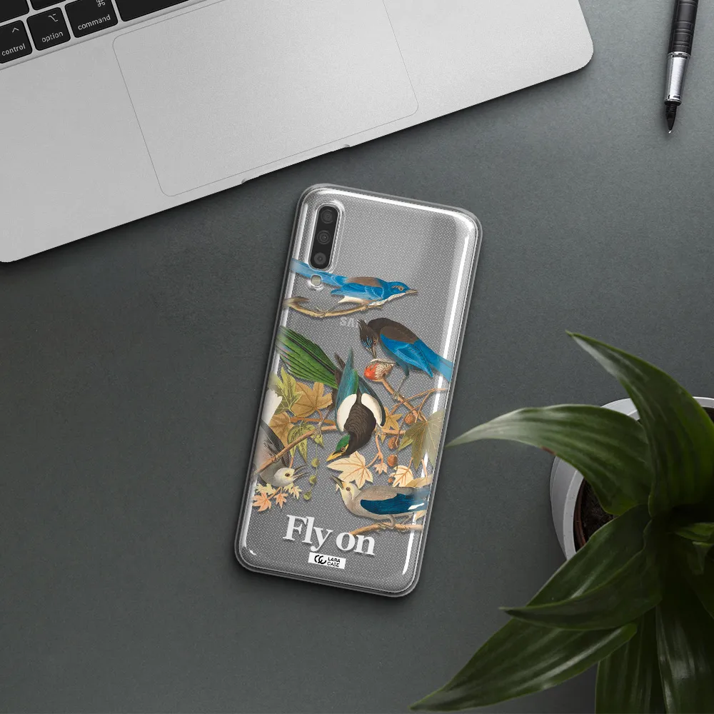 A Group Of Birds On A Branch Samsung A70S Clear Tpu Case