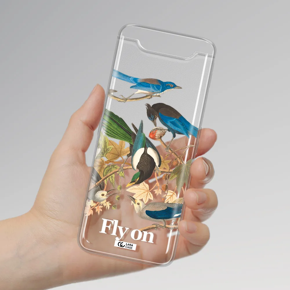 a group of birds on a branch Samsung A80 Clear TPU Case