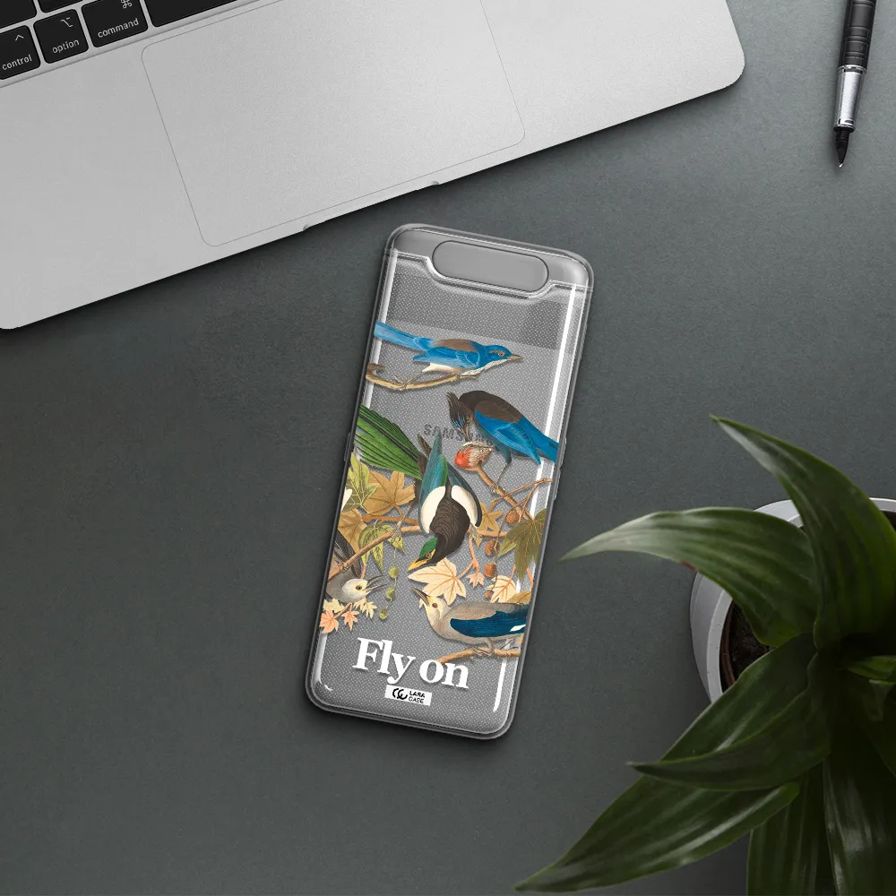 a group of birds on a branch Samsung A80 Clear TPU Case