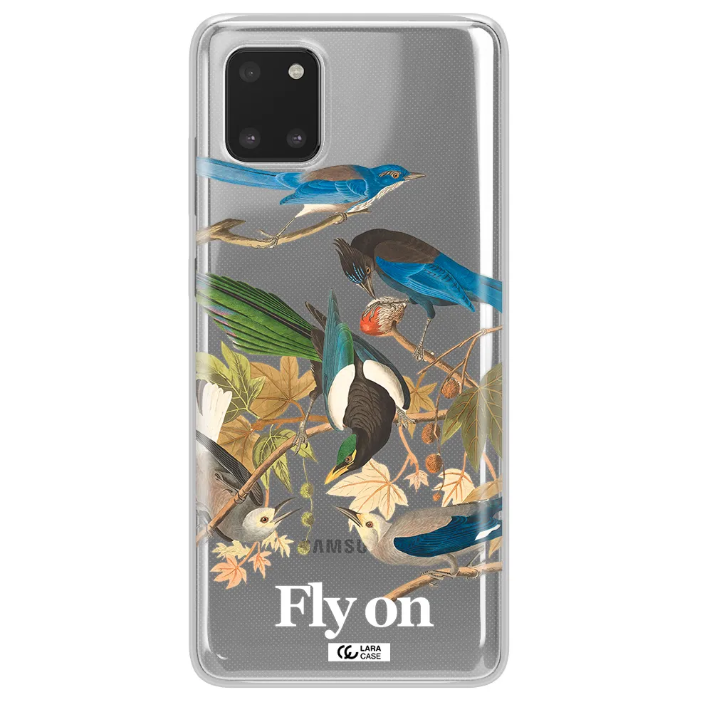 a group of birds on a branch Samsung A81 Clear TPU Case