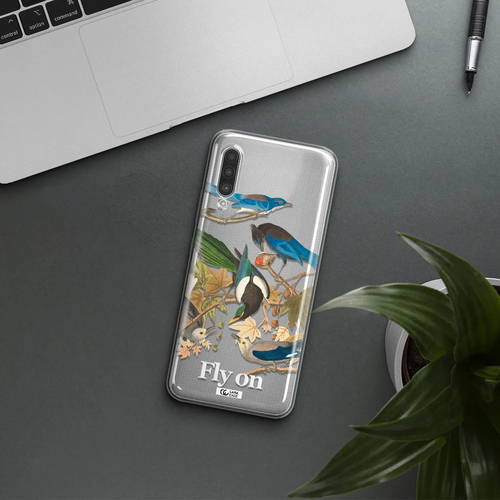 a group of birds on a branch Samsung A90 Clear TPU Case