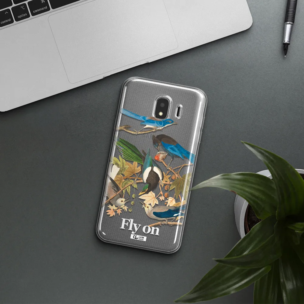 a group of birds on a branch Samsung J4 Clear TPU Case