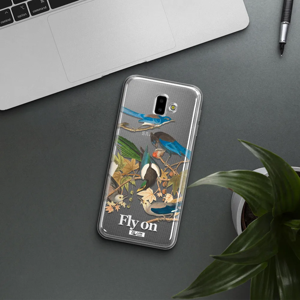 a group of birds on a branch Samsung J6 Plus Clear TPU Case