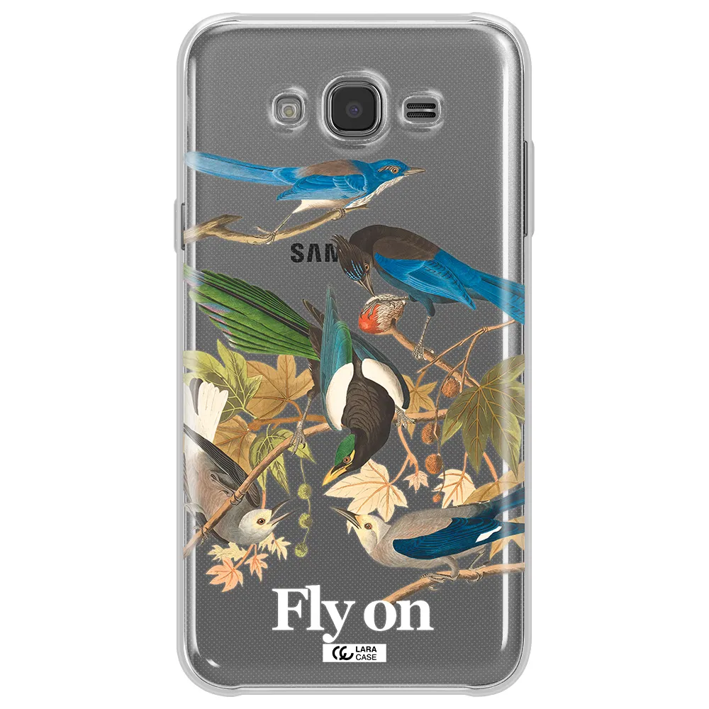 a group of birds on a branch Samsung J7 2015 Clear TPU Case