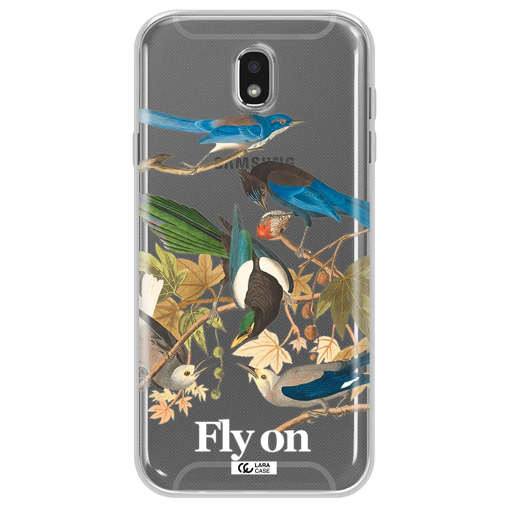 a group of birds on a branch Samsung J7 Pro Clear TPU Case