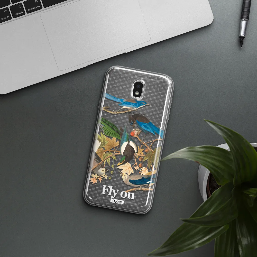 a group of birds on a branch Samsung J7 Pro Clear TPU Case