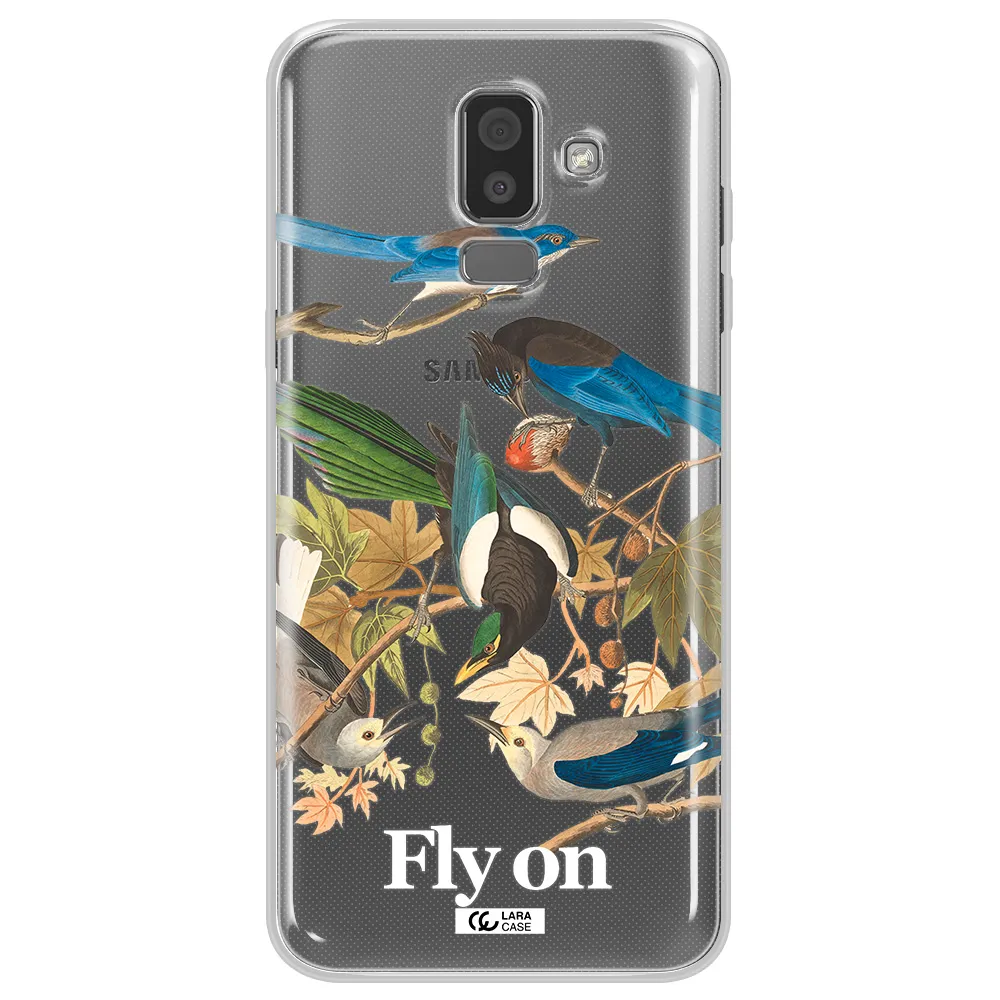 a group of birds on a branch Samsung J8 Clear TPU Case