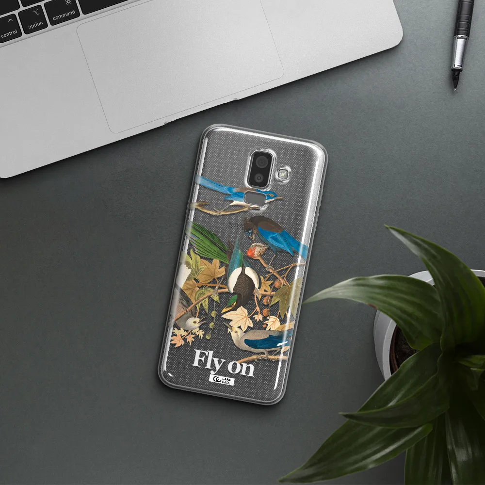 a group of birds on a branch Samsung J8 Clear TPU Case