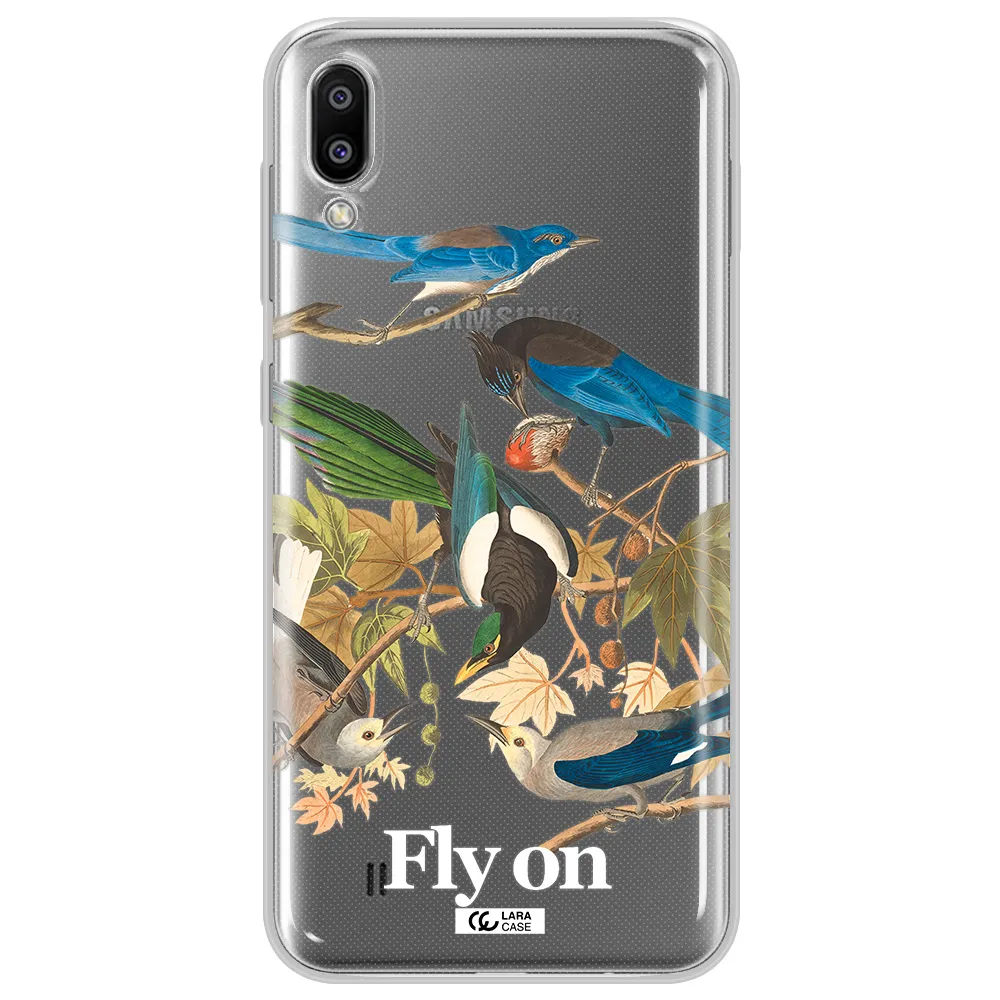 a group of birds on a branch Samsung M10 Clear TPU Case