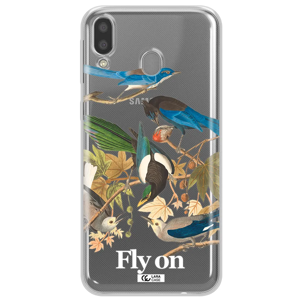 a group of birds on a branch Samsung M20 Clear TPU Case