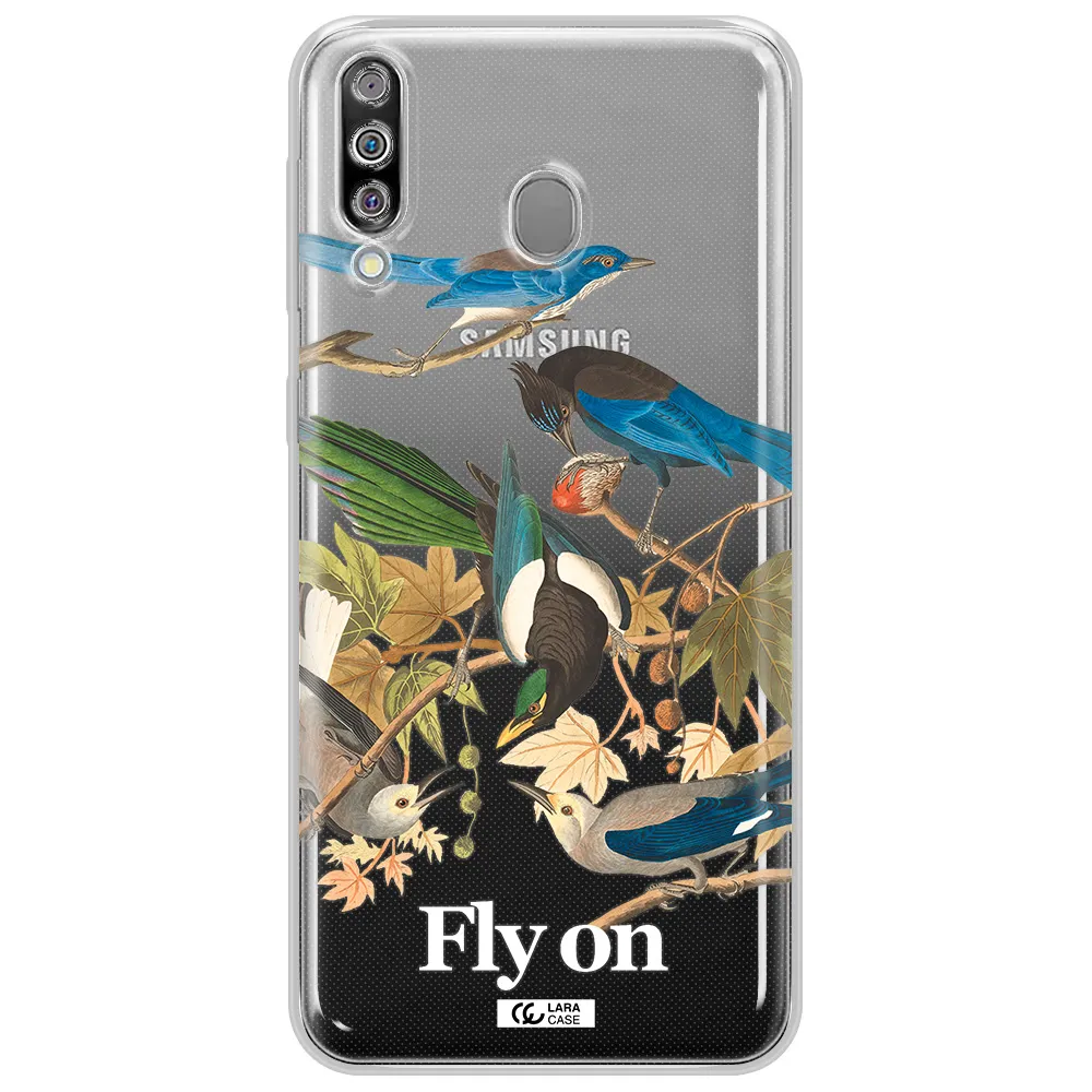 a group of birds on a branch Samsung M30 Clear TPU Case