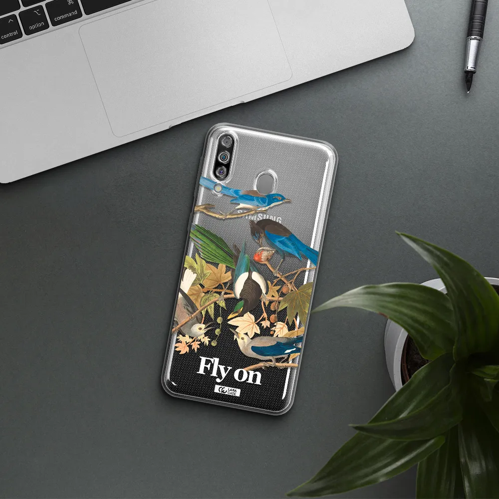 a group of birds on a branch Samsung M30 Clear TPU Case