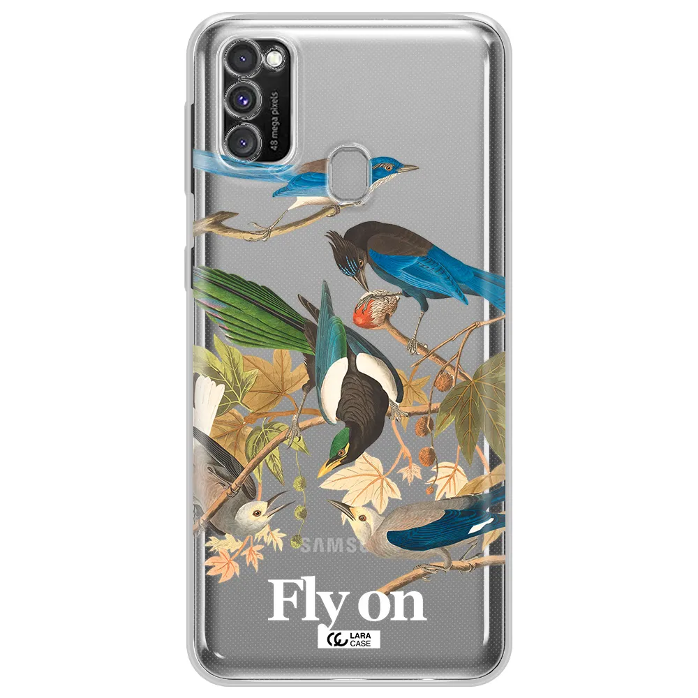 a group of birds on a branch Samsung M30S Clear TPU Case