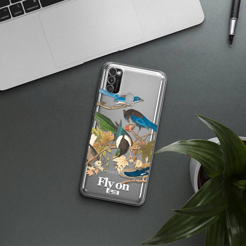 a group of birds on a branch Samsung M30S Clear TPU Case