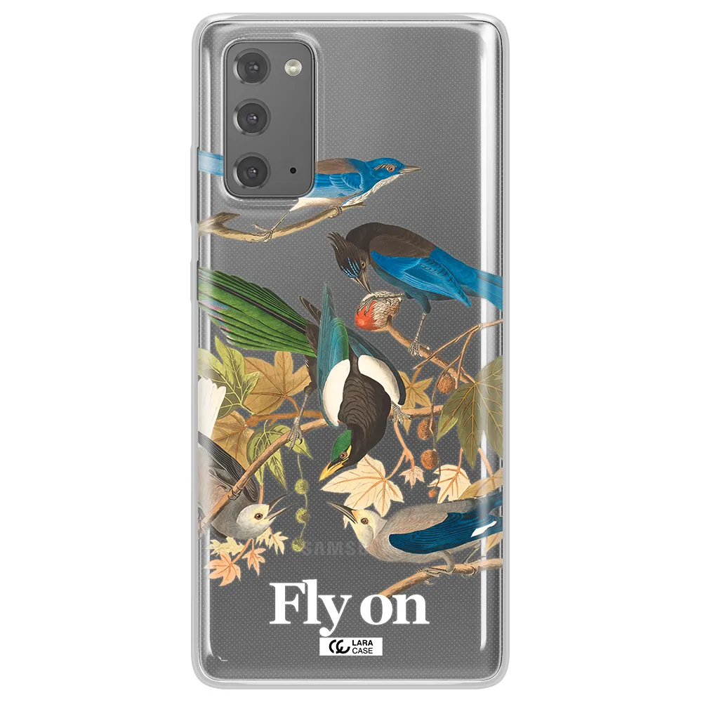 a group of birds on a branch Samsung Note 20 Clear TPU Case