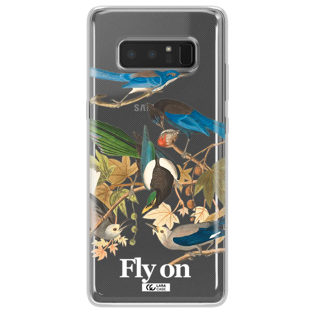 a group of birds on a branch Samsung Note 8 Clear TPU Case