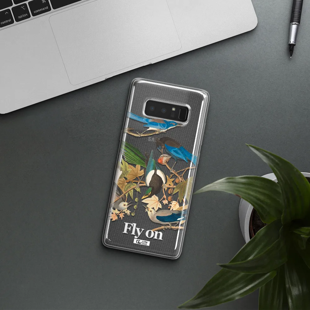 a group of birds on a branch Samsung Note 8 Clear TPU Case