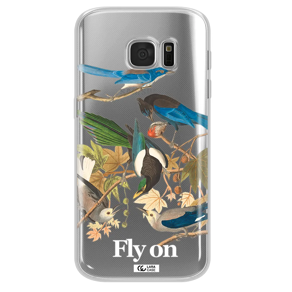 a group of birds on a branch Samsung S 7 Clear TPU Case